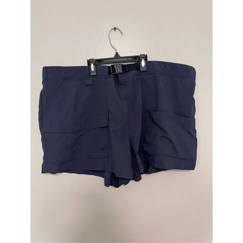 Columbia Navy Belted Cargo Shorts sz XXL EUC